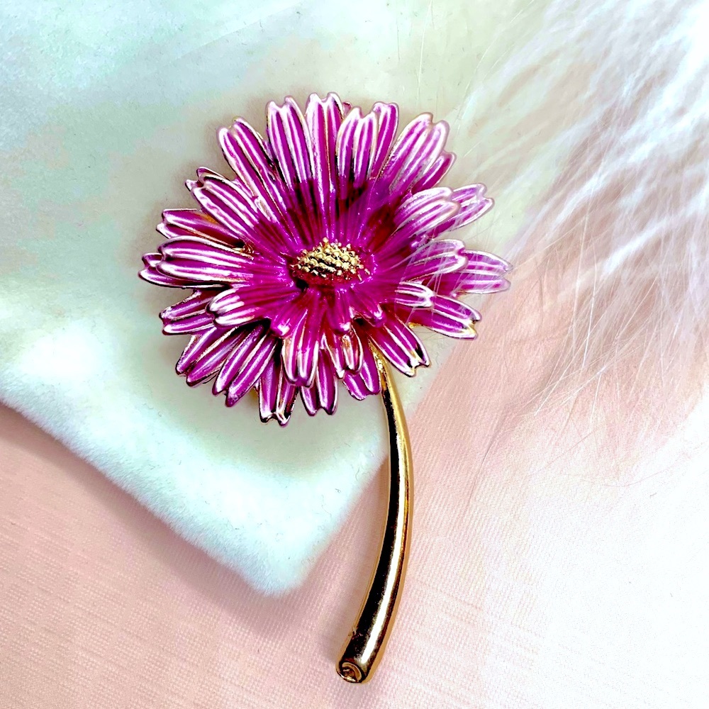 Cute Enamel Pink Brooch